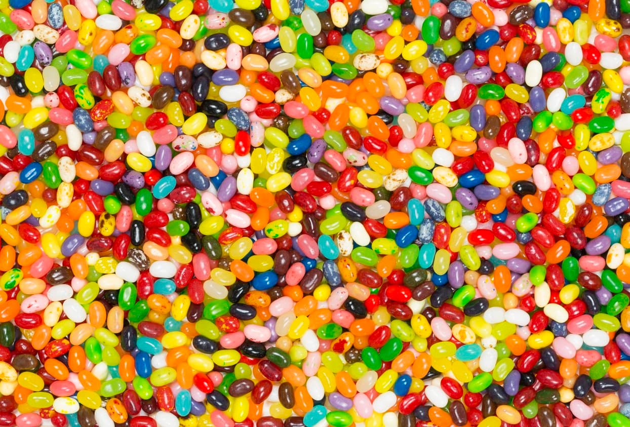A pile of colorful jelly beans